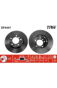 Disco  freno TRW 161-DF4447