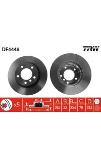 Disco  freno TRW 161-DF4449