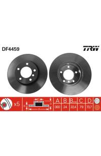 Disco  freno TRW 161-DF4459