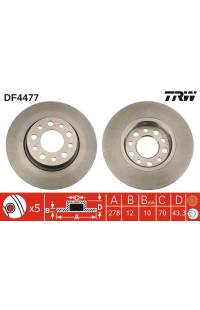 Disco  freno TRW 161-DF4477