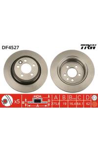 Disco  freno TRW 161-DF4527