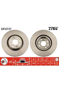 Disco  freno TRW 161-DF4737