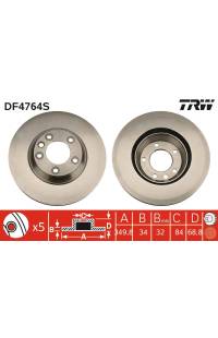 Disco  freno TRW 161-DF4764S