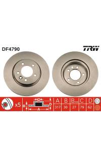 Disco  freno TRW 161-DF4790