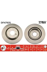 Disco  freno TRW 161-DF4792S