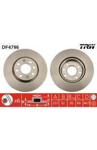 Disco  freno TRW 161-DF4796