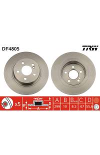 Disco  freno TRW 161-DF4805