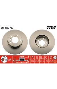 Disco  freno TRW 161-DF4807S