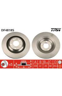 Disco  freno TRW 161-DF4818S