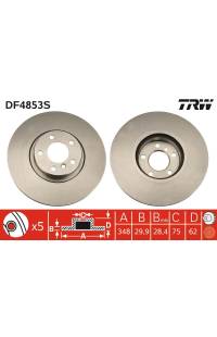 Disco  freno TRW 161-DF4853S