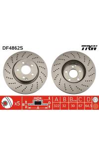 Disco  freno TRW 161-DF4862S