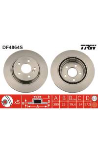 Disco  freno TRW 161-DF4864S