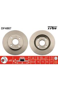 Disco  freno TRW 161-DF4887