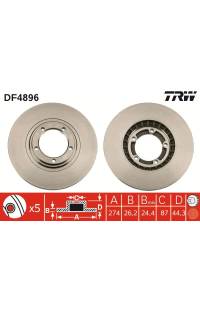 Disco  freno TRW 161-DF4896