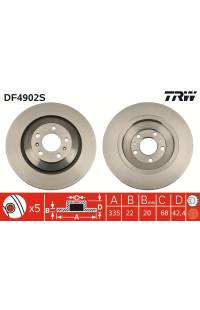 Disco  freno TRW 161-DF4902S