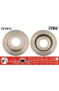 Disco  freno TRW 161-DF4912