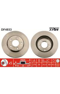 Disco  freno TRW 161-DF4933