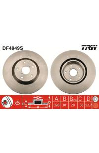 Disco  freno TRW 161-DF4949S