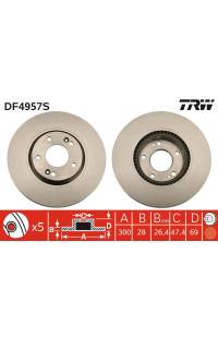 Disco  freno TRW 161-DF4957S