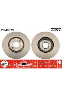 Disco  freno TRW 161-DF4962S