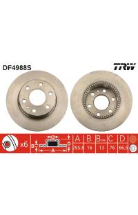 Disco  freno TRW 161-DF4988S