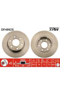 Disco  freno TRW 161-DF4992S