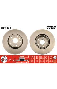 Disco  freno TRW 161-DF6021