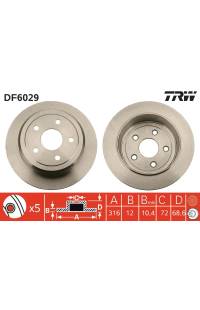 Disco  freno TRW 161-DF6029