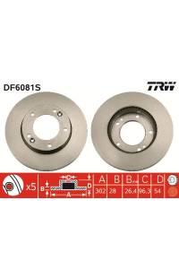 Disco  freno TRW 161-DF6081S