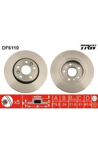 Disco  freno TRW 161-DF6110