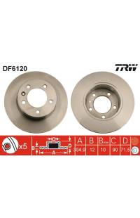 Disco  freno TRW 161-DF6120