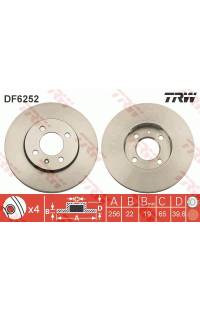 Disco  freno TRW 161-DF6252