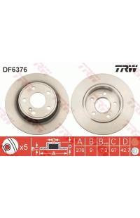 Disco  freno TRW 161-DF6376