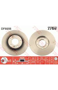 Disco  freno TRW 161-DF6656