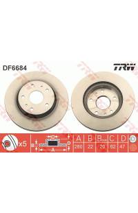 Disco  freno TRW 161-DF6684