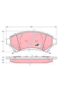 Kit pastiglie freno, Freno a disco TRW 161-GDB1308