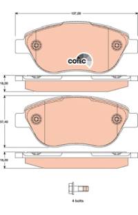 Kit pastiglie freno, Freno a disco TRW 161-GDB1750