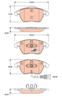 Kit pastiglie freno, Freno a disco TRW 161-GDB1807