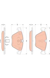 Kit pastiglie freno, Freno a disco TRW 161-GDB1854