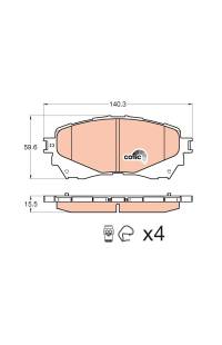 Kit pastiglie freno, Freno a disco TRW 161-GDB3580