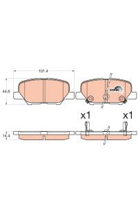 Kit pastiglie freno, Freno a disco TRW 161-GDB3583