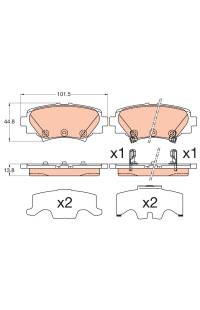 Kit pastiglie freno, Freno a disco TRW 161-GDB3593