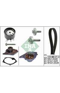 Pompa acqua + Kit cinghie dentate INA 204-530 0197 30