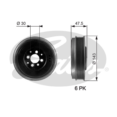 Puleggia cinghia, Albero a gomiti GATES 33-TVD1003