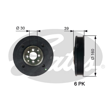 Puleggia cinghia, Albero a gomiti GATES 33-TVD1004