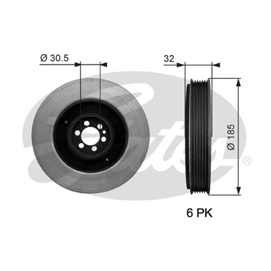 Puleggia cinghia, Albero a gomiti GATES 33-TVD1042