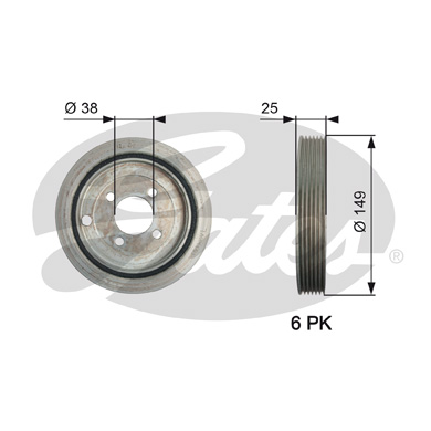 Puleggia cinghia, Albero a gomiti GATES 33-TVD1102